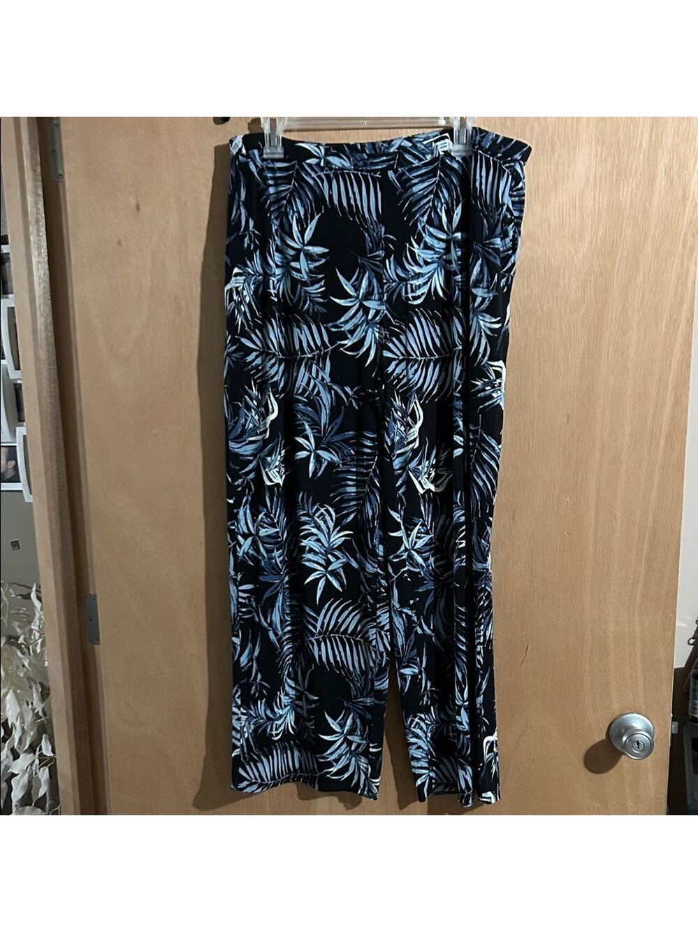J Jill Tropical Leaf Print Wide Leg Pants